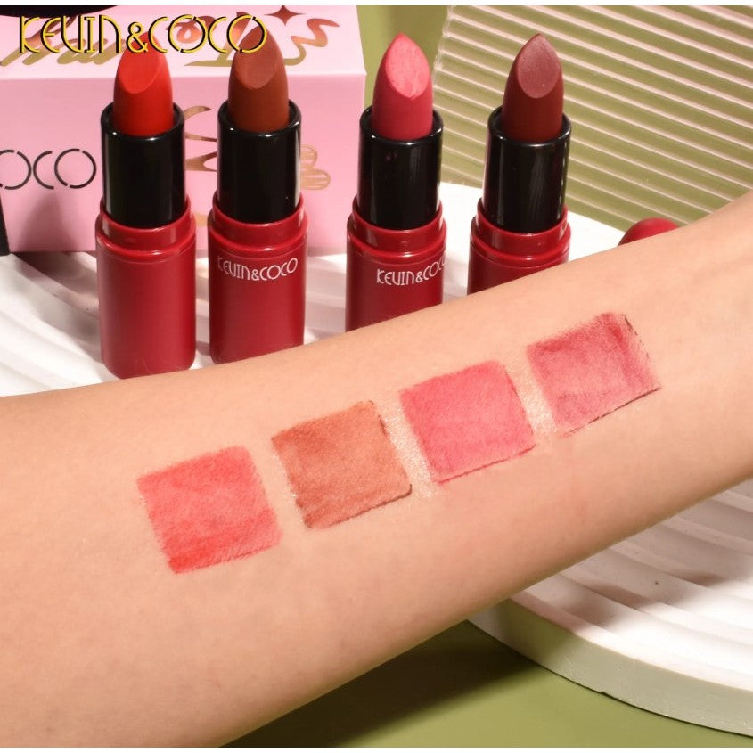 Set cosmetice Kevin&Coco, 4 Lip gloss, paleta farduri 40 culori nuante nude / rose, cutie cadou, Fara Sulfati, Pudra Compacta, Clasic, 17 x 14 x 5 cm, multicolor-2
