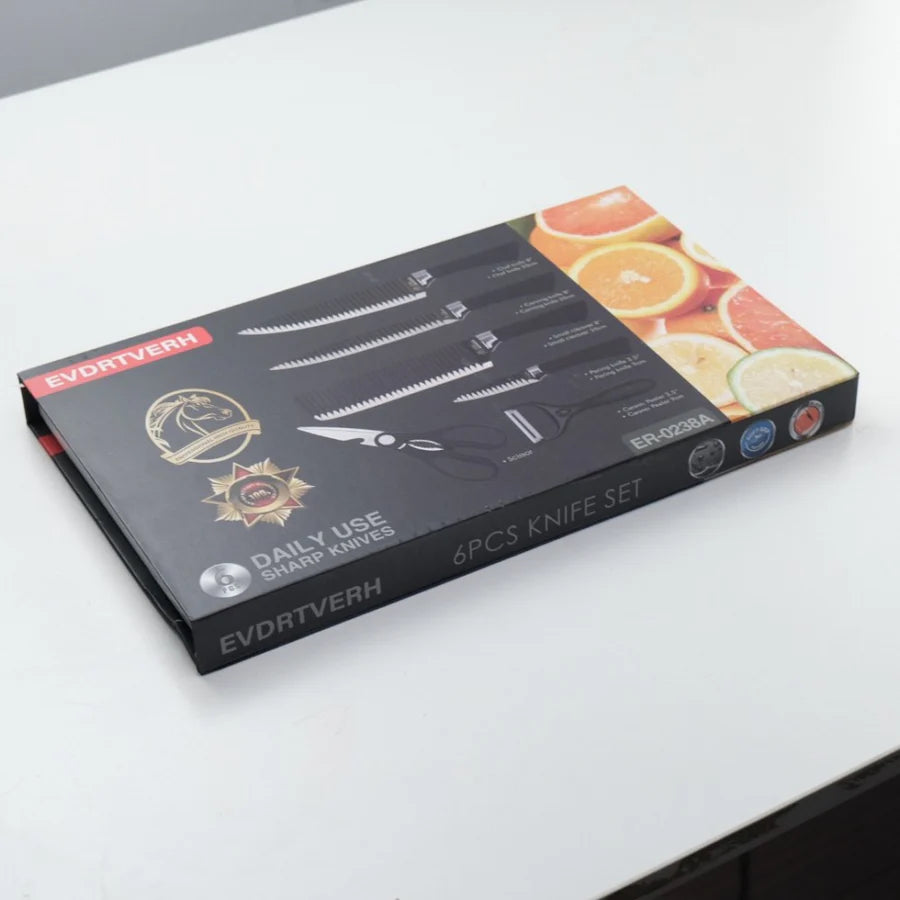 Set de Cuțite 6 Piese - Extrem de Ascuțite, Folosire Zilnică