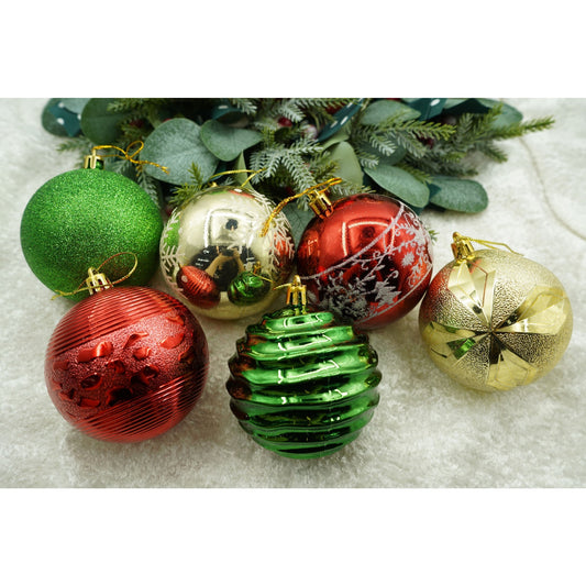 Set de 24 ornamente de brad, Flippy, de tip Glob, Multicolor, cu ø de 8 cm, din plastic, cu finisaj sclipitor , cutie 19 cm lungime x 42 cm inaltime x 19 cm adancime-1