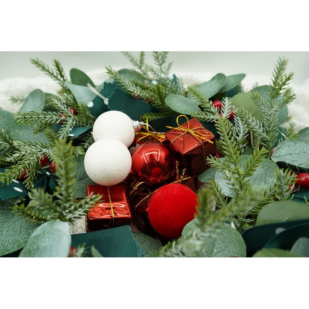 Set de 35 ornamente de brad, Flippy, de tip Glob, Alb/ Rosu, din polistiren, cu finisaj sclipitor , cutie 11 cm adancime x 19 cm inaltime x 11 cm lungime)-8