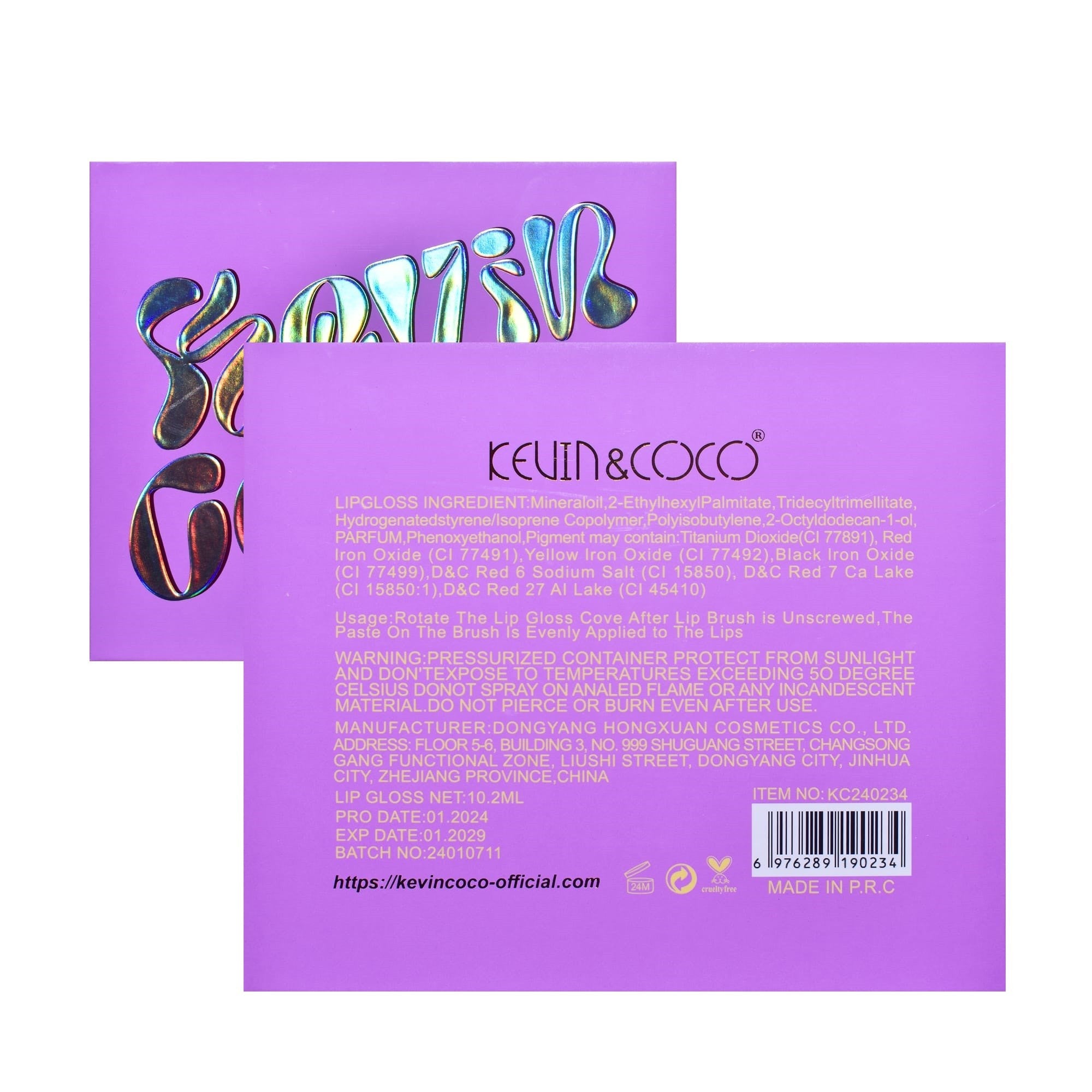 Set de Buze, KEVIN COCO, Violet Girl, 6 Lip Gloss-uri, 17 x 14.8 x 2.9 cm, Roz/Rosu/Mov-9