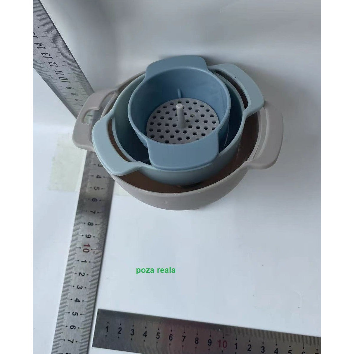 Set de Palnii Multifunctionale + Filtru, Flippy, 4 in 1, din Plastic, 11 x 10 cm, Albastru-5