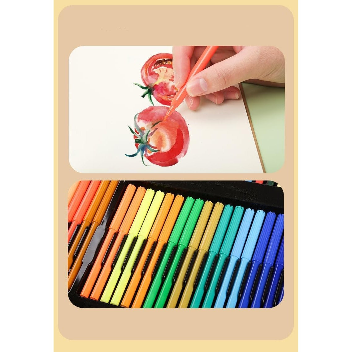 Set 180 Piese pentru Desen si Pictura, Flippy, Tip Servieta din Lemn, Model Natur, 46 x 30.9 x 4.1 cm, Multicolor-4