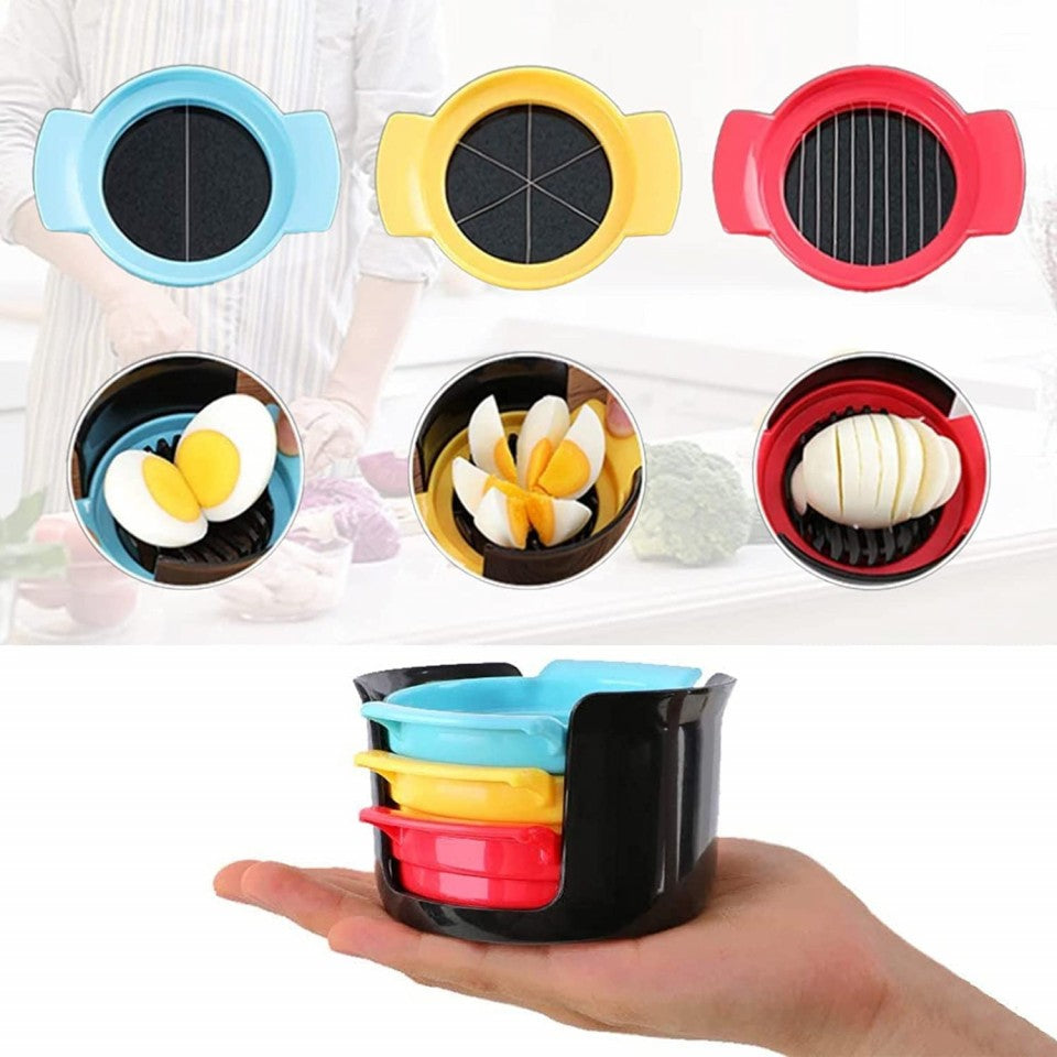 Set feliator 3 in 1 multifunctional Flippy, feliatoare pentru oua/fructe, PP/otel inoxidabil, multicolor, 9 x 10.5 x 5.5 cm-3