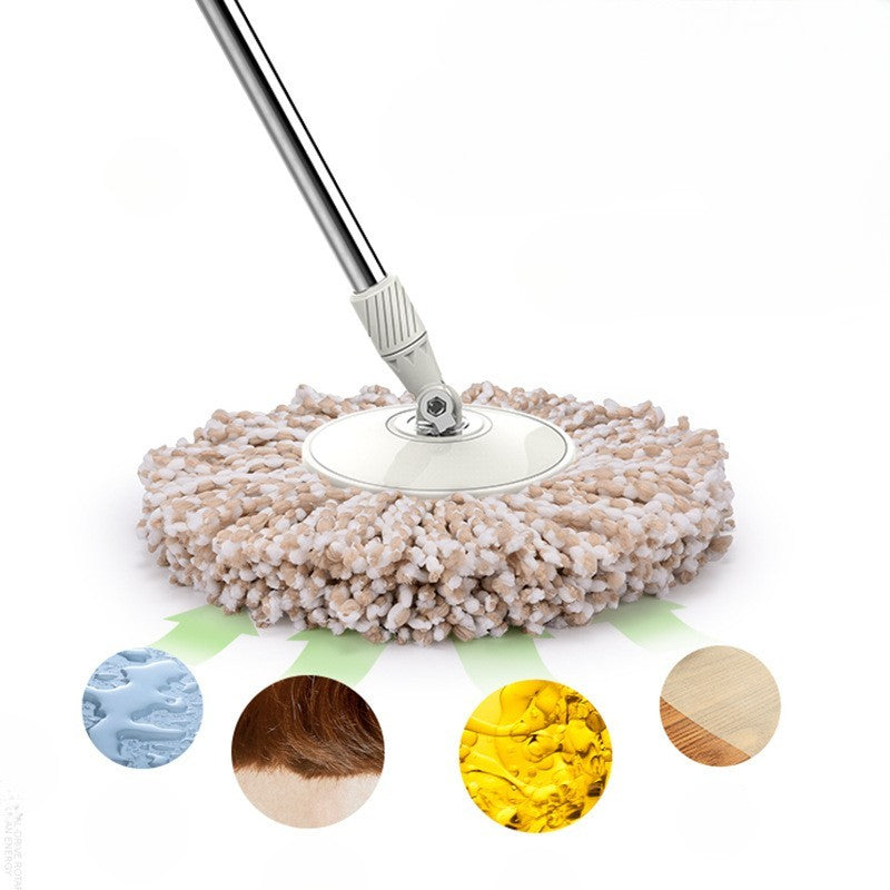 Set Galeata si Mop Rotativ 360°, Flippy, Cu Dubla Actiune Centrifuga, Pentru Uz Casnic, Maner din Otel Inoxidabil Telescopic, 2 Capte din Bumbac, 46x27x29 cm, Roz-6