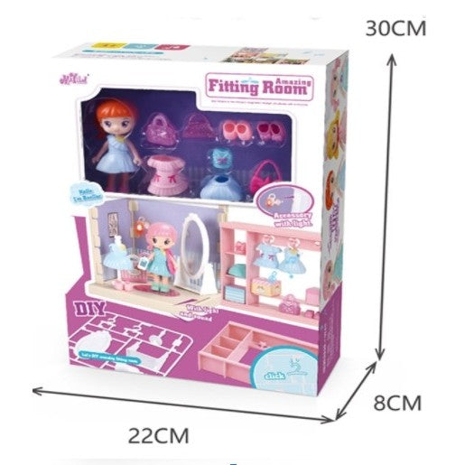 Set garderoba cu tinute, Flippy, casa de papusi cu haine si accesorii-2