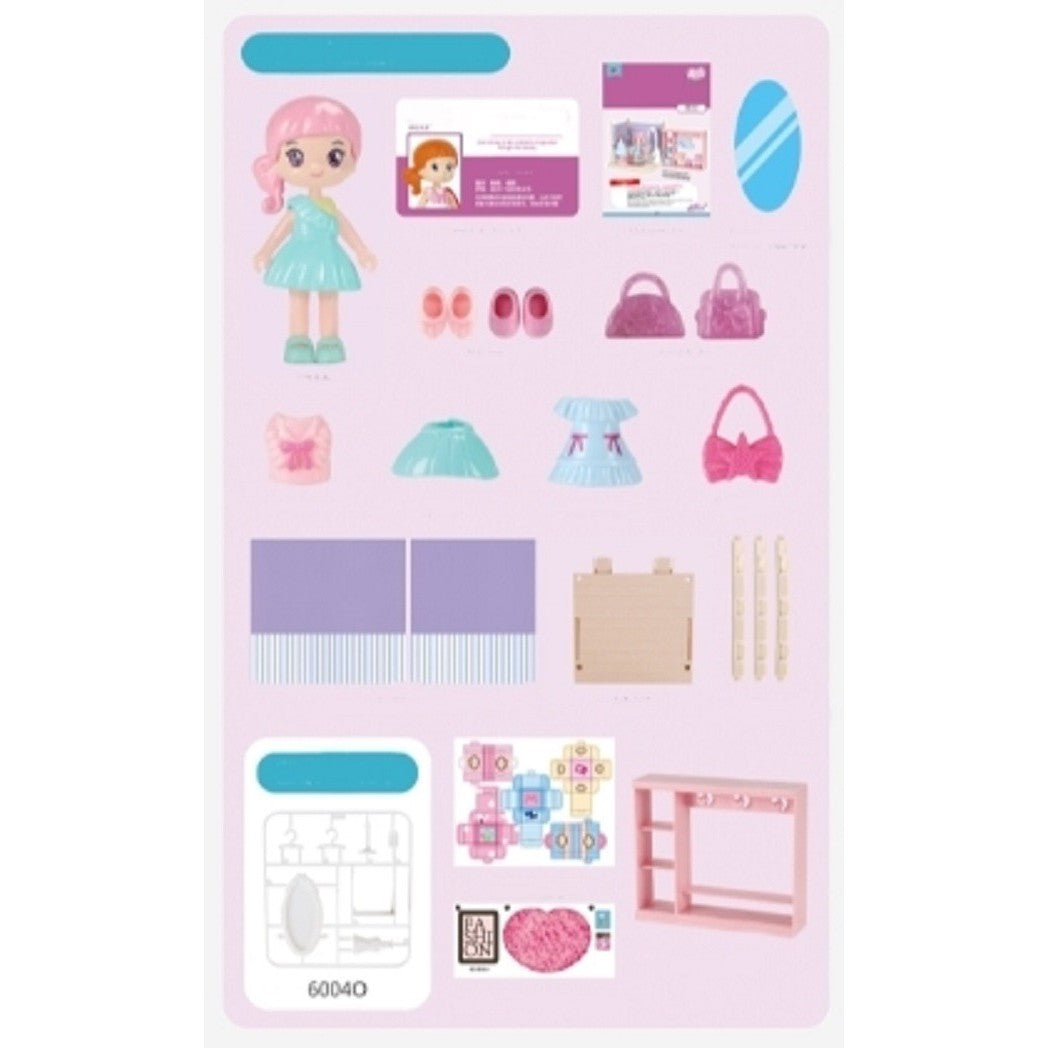 Set garderoba cu tinute, Flippy, casa de papusi cu haine si accesorii-3