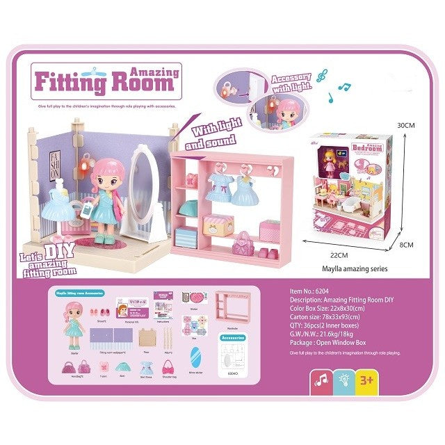 Set garderoba cu tinute, Flippy, casa de papusi cu haine si accesorii-4