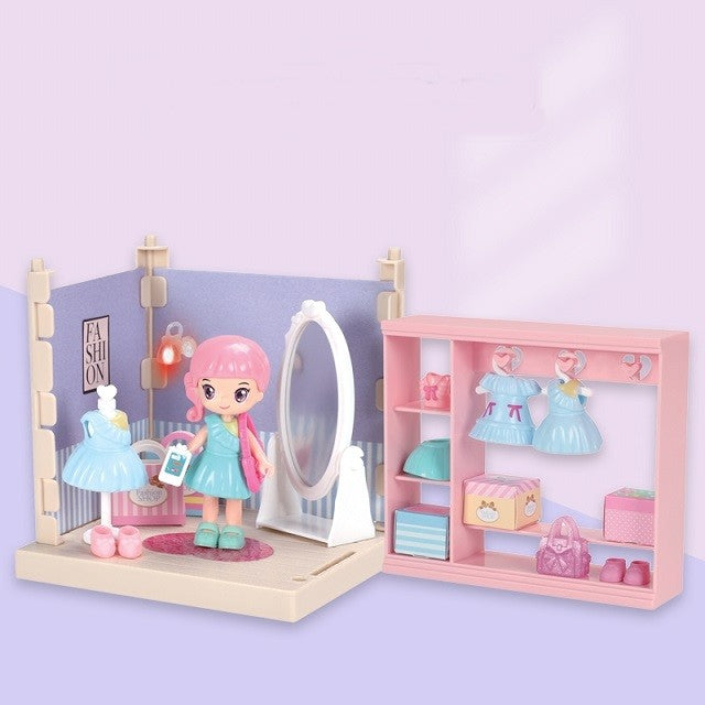 Set garderoba cu tinute, Flippy, casa de papusi cu haine si accesorii-6