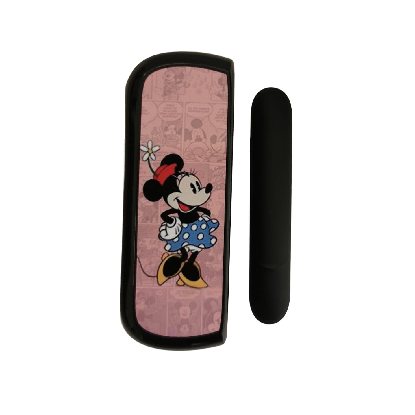 Set Husa Si Capac Plastic Flippy, pentru IQOS Iluma, de Protectie, Capac Magnetic, Anti Soc si Zgarieturi, 20 gr, 12 x 4 x 2.5 cm, Model Minnie Mouse, Roz-0