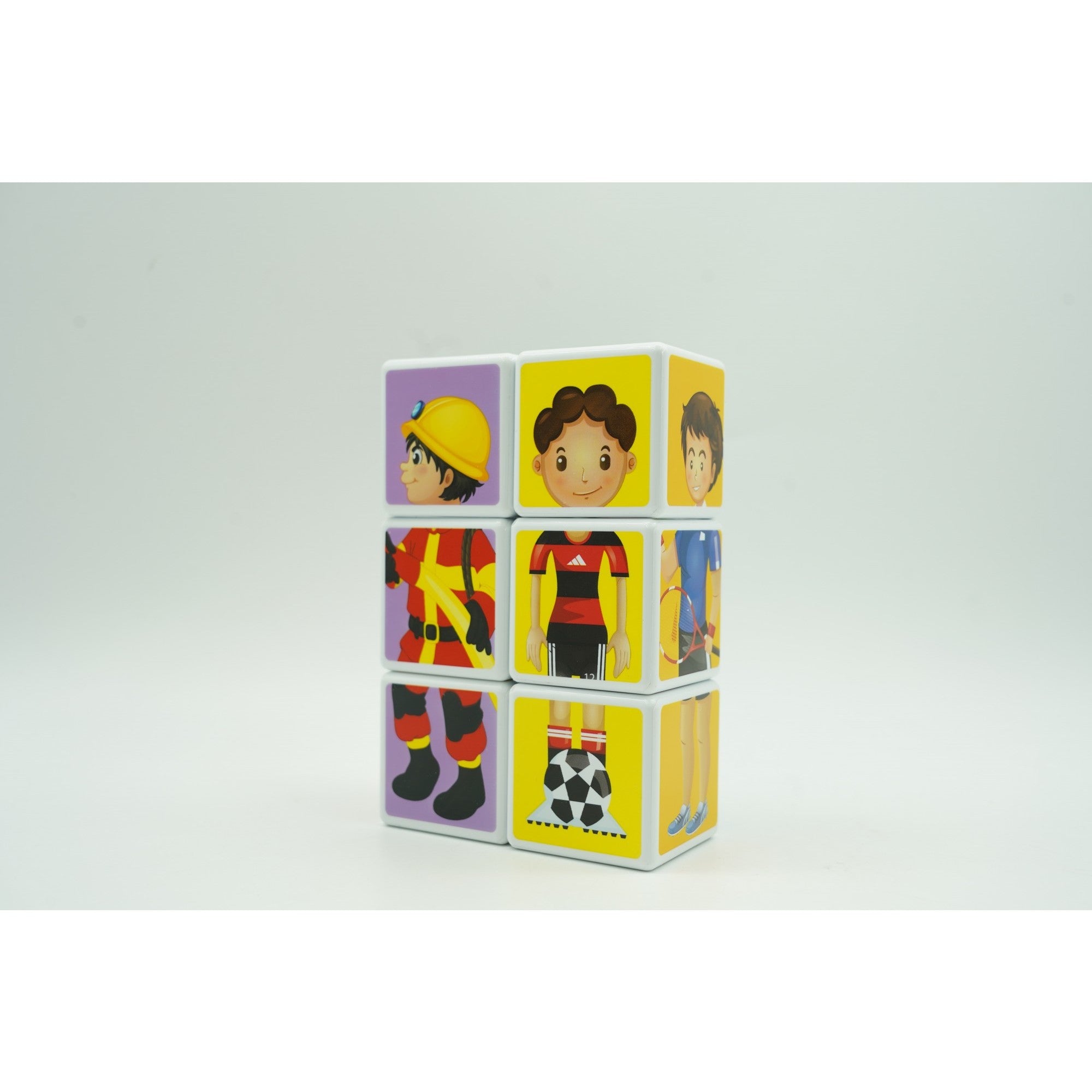Set inteligent de cuburi magnetice pentru copii, 6 piese, cutie depozitare, puzzle joburi, +3 ani, multicolor-7