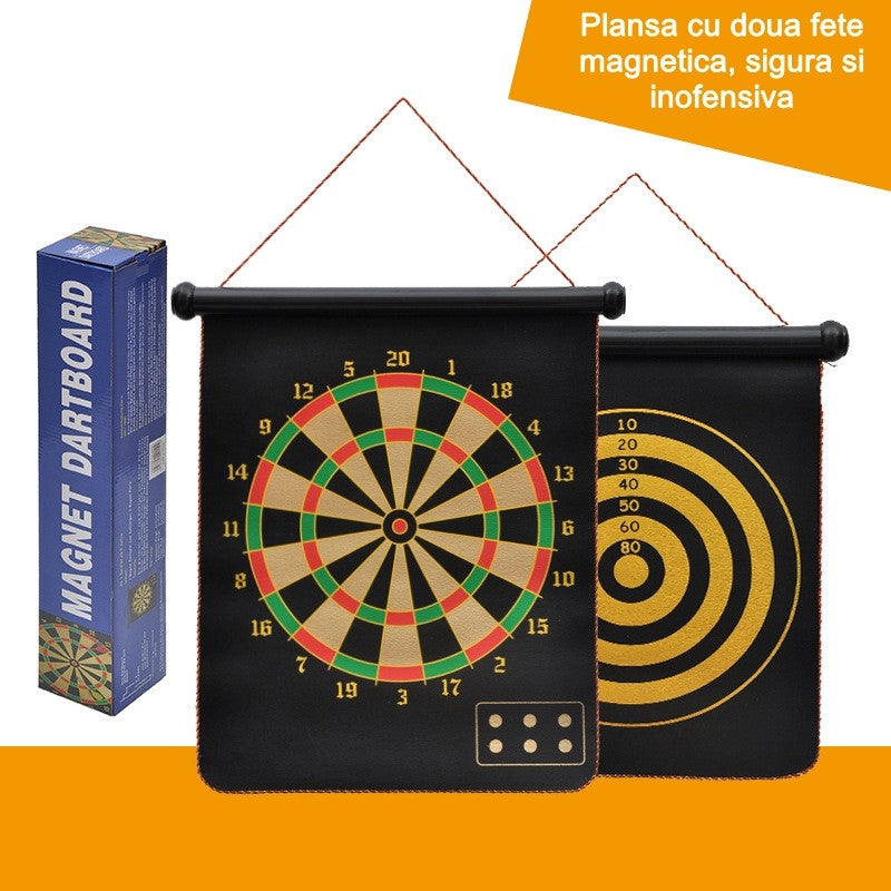 Set Joc Darts Flippy, Doua Fete pentru Joc, 6 Sageti Incluse, Magnetic, Dimensiuni 37 x 40 cm, Design clasic, Multicolor-6