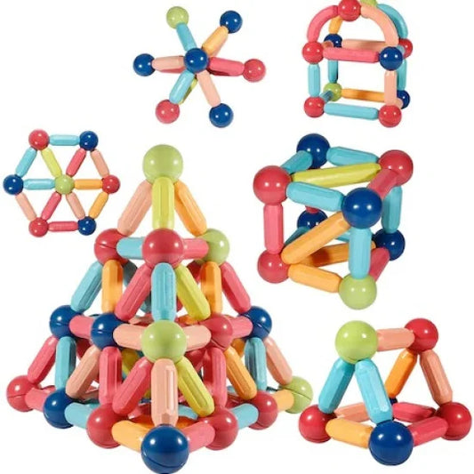 Set de Construcție 3D Magnetic, 3+ Ani, 128 Piese