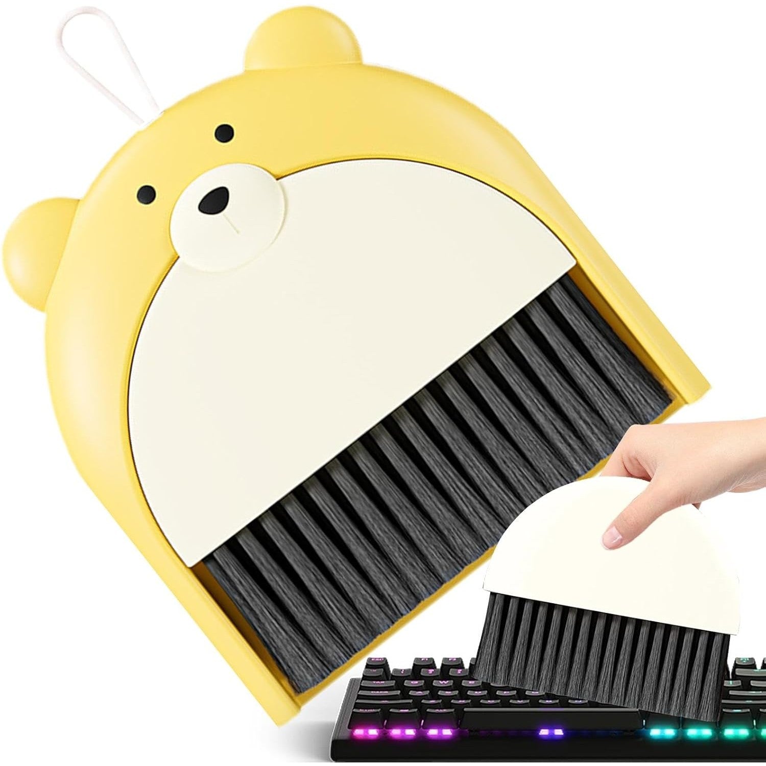 Set Matura si Faras, Flippy, Pentru Birou, din PP, Model Ursulet, 23.5 x 18 cm, Galben-2