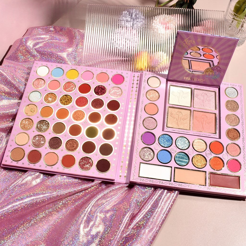 Trusa de Machiaj, KEVIN & COCO, Easter Style Blue, 69 culori, 20 x 22.5 cm-3