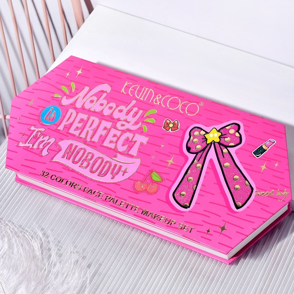 Trusa de Machiaj, KEVIN & COCO, Nobody is Perfect, I am Nobody, 32 culori, 29 x 23.5 x 3 cm-1