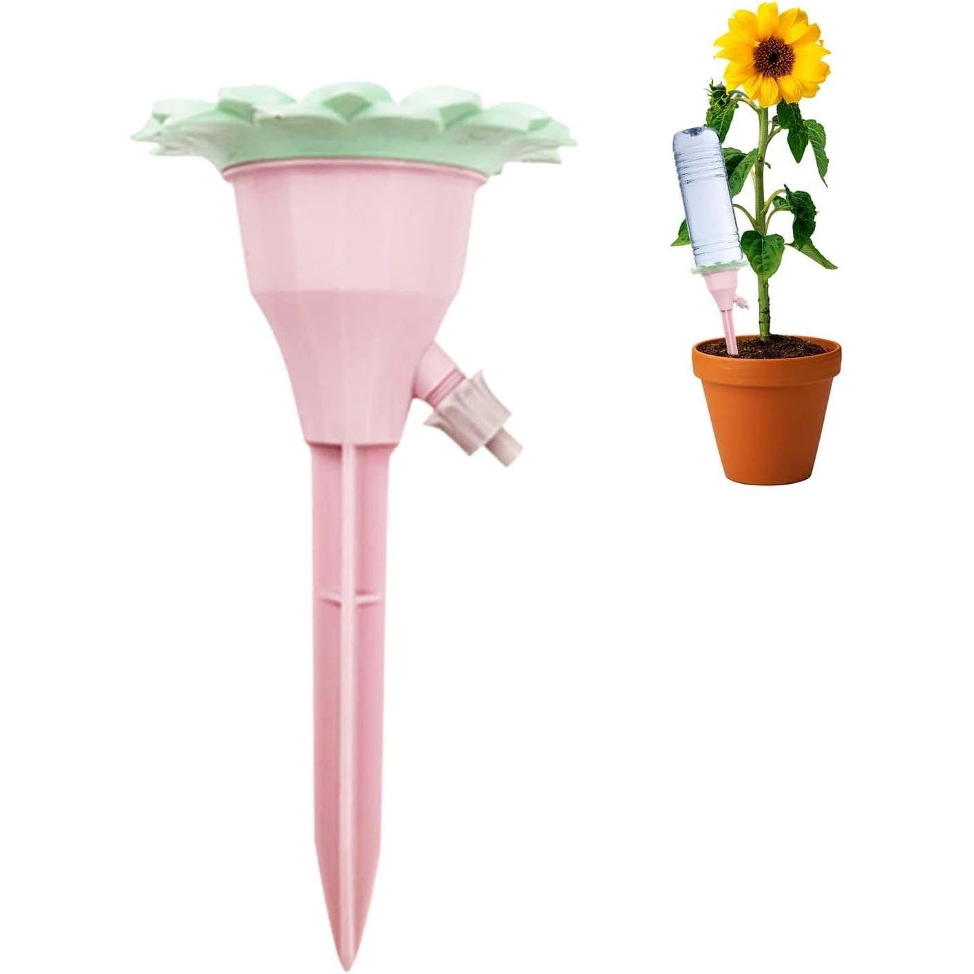 Set picuratoare cu valva pentru irigare Flippy, design floare, viteza reglabila, fixare prin infigere, practic, 16.8 x 9 cm, roz-6