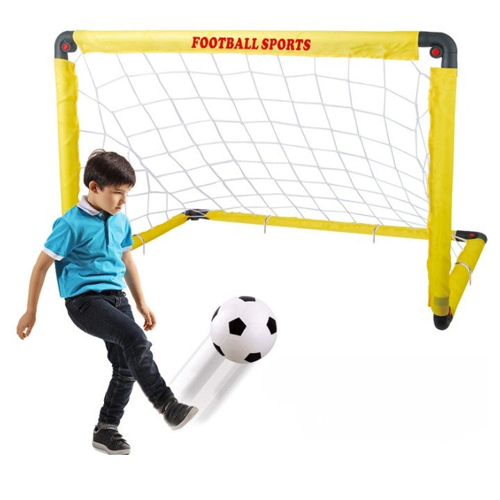 Set Poarta de Fotbal pentru Copii, Flippy, 60x90 cm, Minge, Cartonase, Pompa, Fluier, Interactiv, Distractiv, Galben-5