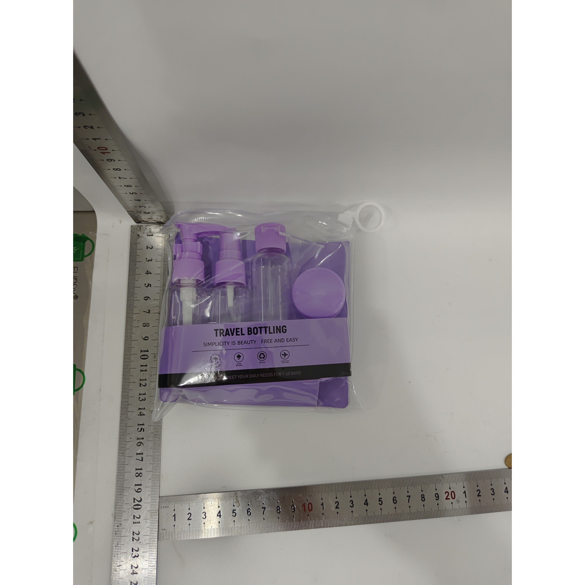 Set Recipiente pentru Cosmetice, Flippy, 5 Piese, cu Gentuta, pentru Calatorii, Reutilizabile, Mov, Material Plastic, 40 ml, 10g-4