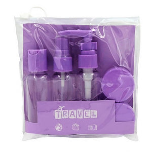 Set Recipiente pentru Cosmetice, Flippy, 5 Piese, cu Gentuta, pentru Calatorii, Reutilizabile, Mov, Material Plastic, 40 ml, 10g-0