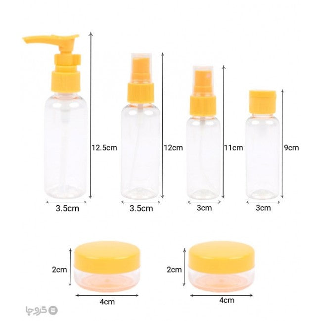 Set Recipiente pentru Cosmetice, Flippy, 5 Piese, cu Gentuta, pentru Calatorii, Reutilizabile, Portocaliu, Material Plastic, 40 ml, 10g-3