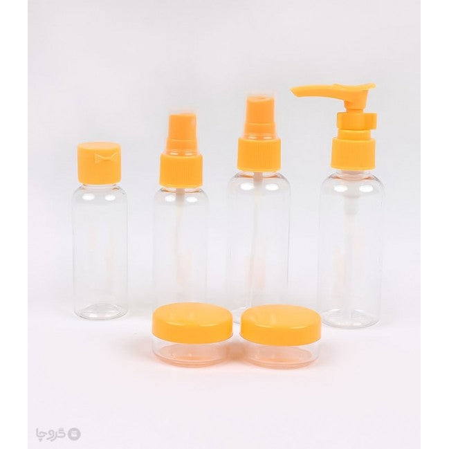 Set Recipiente pentru Cosmetice, Flippy, 5 Piese, cu Gentuta, pentru Calatorii, Reutilizabile, Portocaliu, Material Plastic, 40 ml, 10g-4