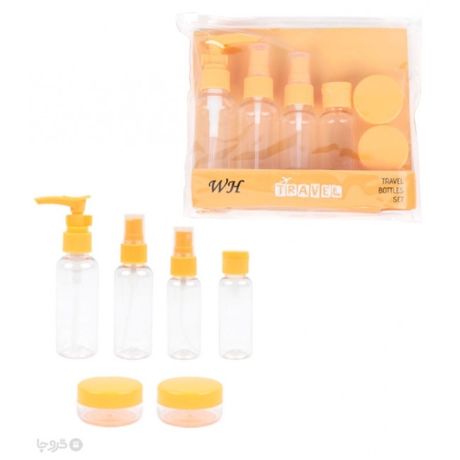 Set Recipiente pentru Cosmetice, Flippy, 5 Piese, cu Gentuta, pentru Calatorii, Reutilizabile, Portocaliu, Material Plastic, 40 ml, 10g-5