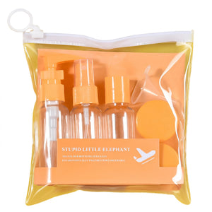 Set Recipiente pentru Cosmetice, Flippy, 5 Piese, cu Gentuta, pentru Calatorii, Reutilizabile, Portocaliu, Material Plastic, 40 ml, 10g-0