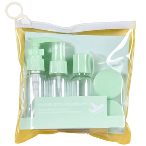 Set Recipiente pentru Cosmetice, Flippy, 5 Piese, cu Gentuta, pentru Calatorii, Reutilizabile, Verde, Material Plastic, 40 ml, 10g-0
