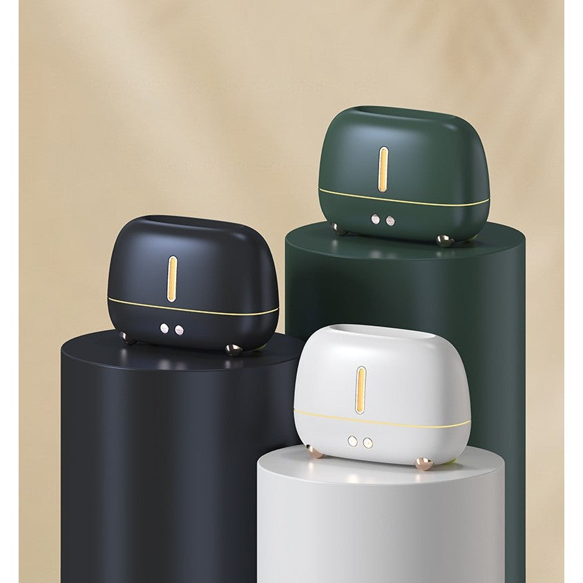 Umidificator de tip flacara, Flippy, cu aromaterapie, 7 culori, 250 ml, negru-4