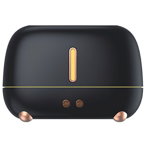 Umidificator de tip flacara, Flippy, cu aromaterapie, 7 culori, 250 ml, negru-0