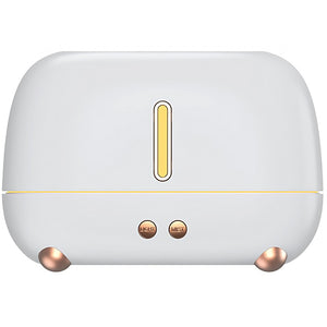 Umidificator de tip flacara, Flippy, cu aromaterapie, 7 culori, 250 ml, alb-0