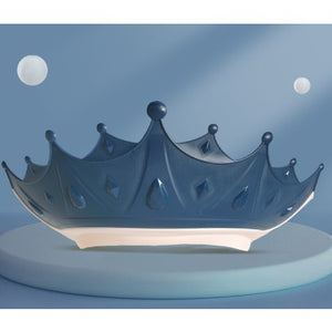 Protectie Baie Pentru Copii Impotriva Samponului, Fippy, Model Coroana, Dimensiune ajustabila, Durabil, Usor de curatat, De protectie la dus, baie, TPE+PP, Albastru Inchis-0