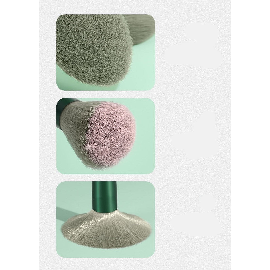 Set 13 pensule pentru machiaj, Flippy, super soft, makeup profesional/incepatori, verde-6