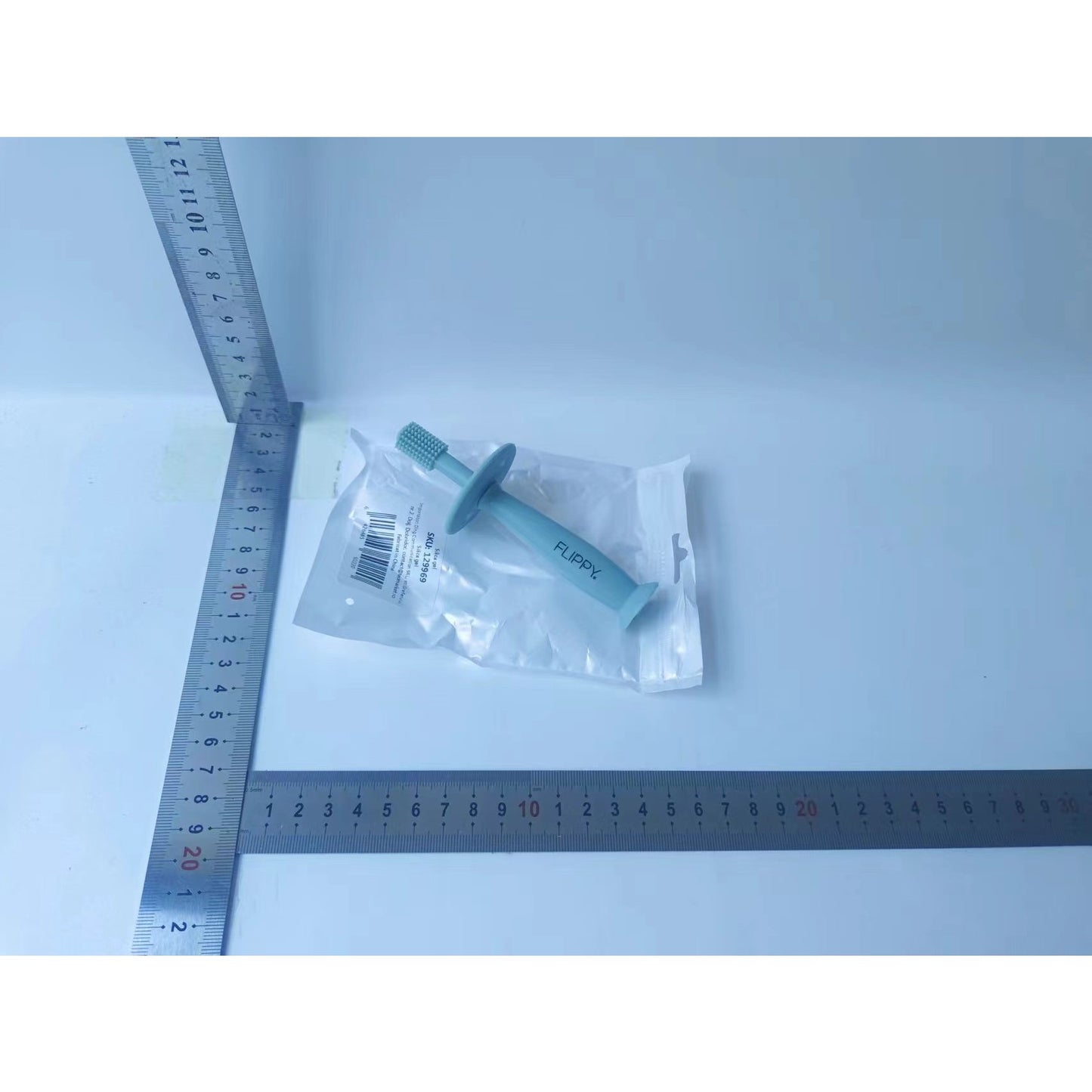 Periuta de Dinti din Silicon pentru Bebelusi, Flippy, fara BPA, 360 Grade, Turcoaz-1