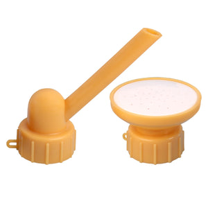 Set 2 capace de sticla pentru irigat florile Flippy, stropitoare si teava, practic si usor de utilizat, portabil, reutilizabil, 8 x 7.5 cm, galben-0