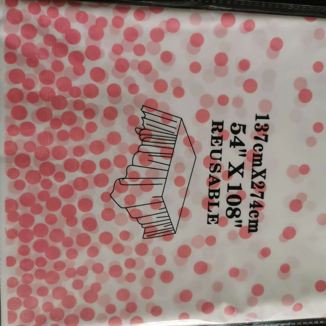 Fata de masa dreptunghiulara, Flippy, Impermeabila, Anti-pete, Pentru petreceri, nunti, botezuri, decoratiuni, 274x137cm, Roz/Alb-0