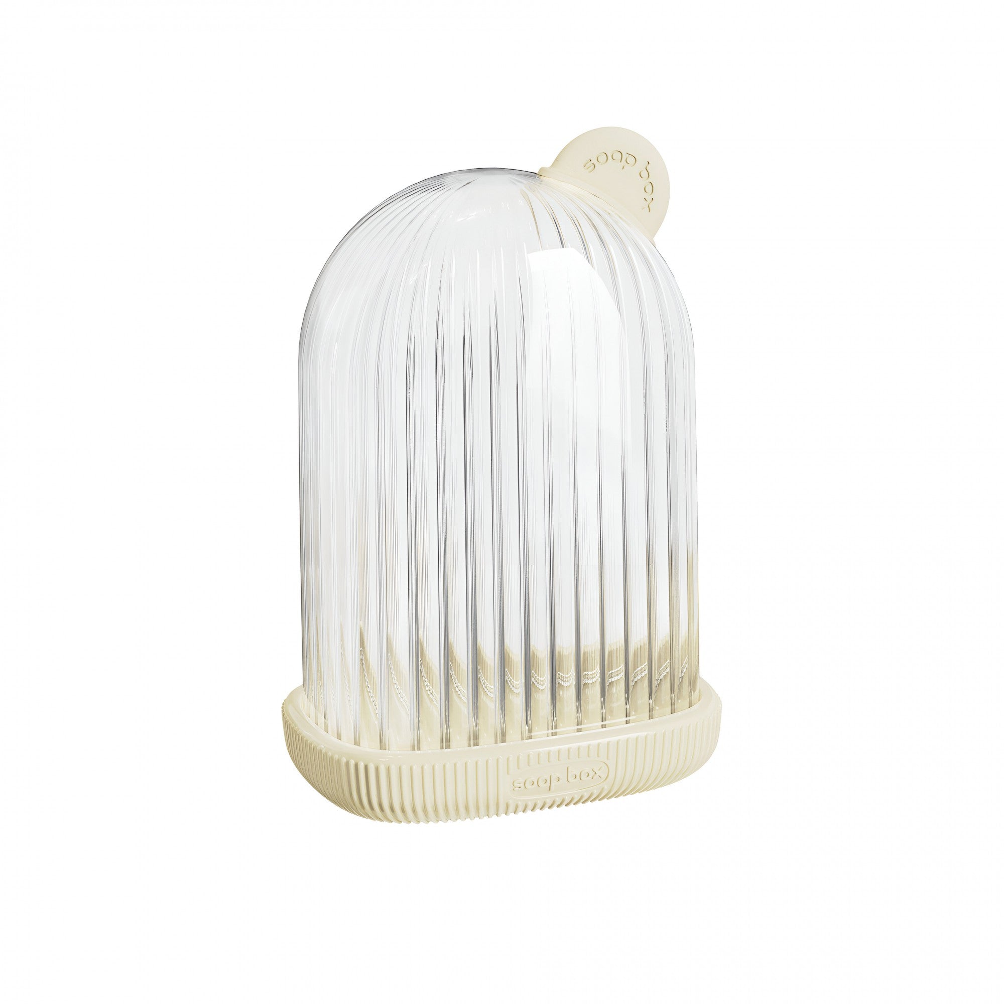 Sapuniera de Calatorie, Flippy, Suport pentru Sapun cu Scurgere a Apei, Recipient cu Capac Depozitare, Savoniera pentru Baie, 12.6x6.1x8.4cm, Crem-3