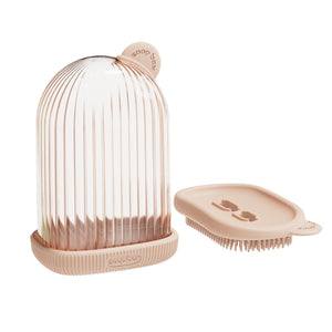 Sapuniera de Calatorie, Flippy, Suport pentru Sapun cu Scurgere a Apei, Recipient cu Capac Depozitare, Savoniera pentru Baie, 12.6x6.1x8.4cm, Roz-0