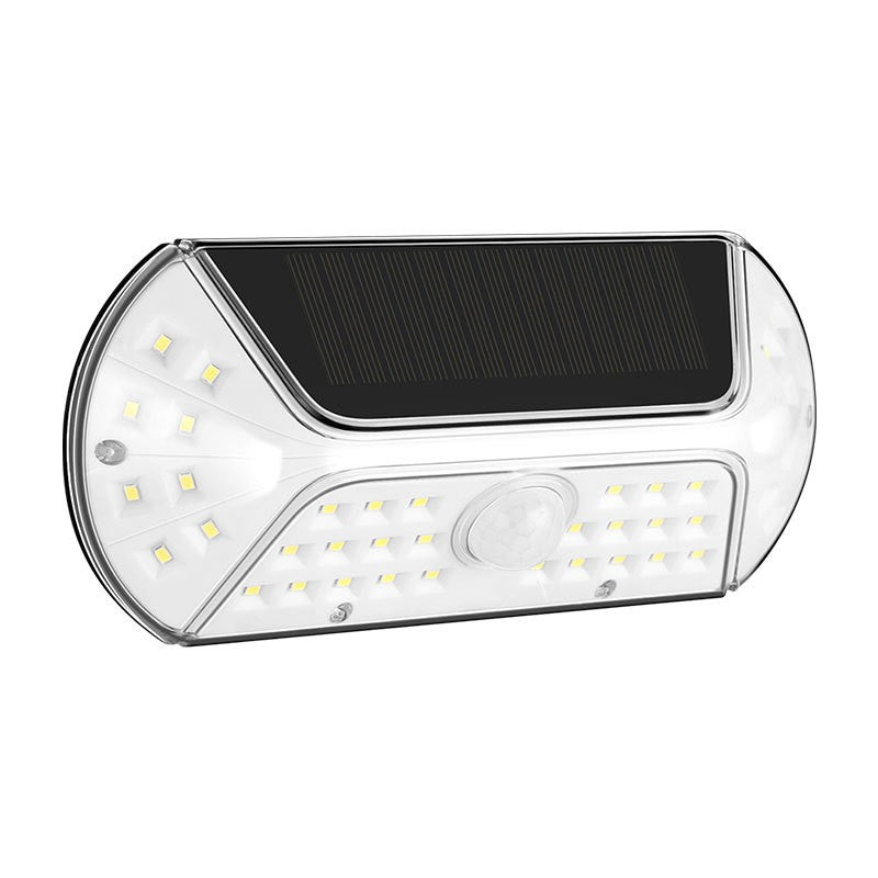 Aplica solara LED SMD pentru perete Flippy, cu senzor de miscare, dreptunghiulara, IP44, luminozitate mare 40 LED-uri, 3.7V, 1200mah, autonomie 8 ore, 19.2 x 8.9 cm, alb rece-0