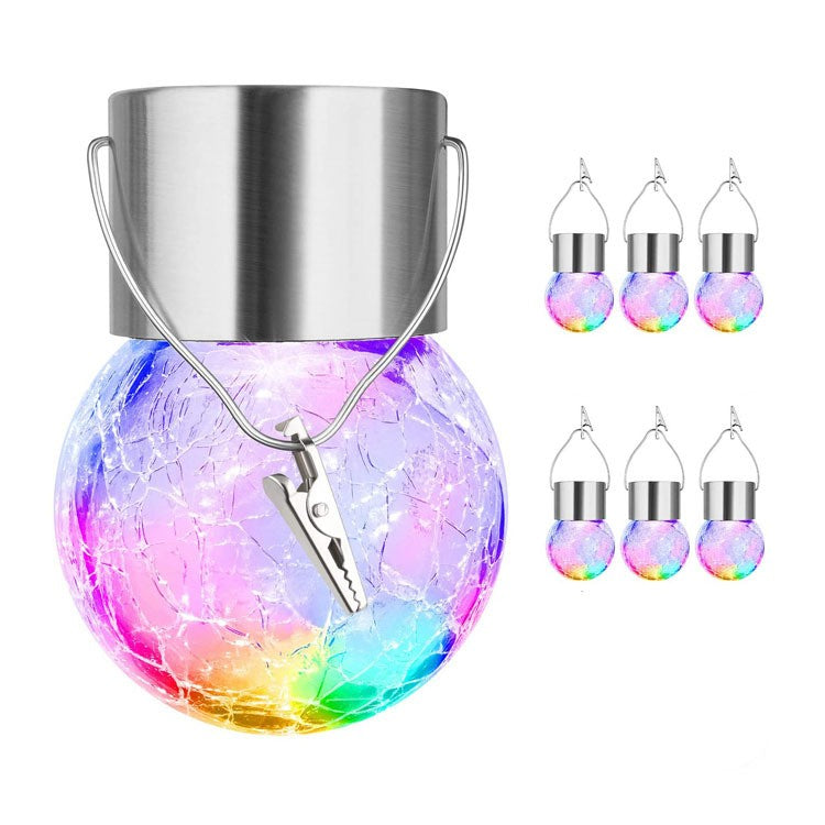 Lampa Solara Flippy, LED, Tip Candelabru Mic, Cu Bila Din Sticla Crapata, Exterioara, Impermeabila, Iluminare 6-12 H, Multicolor-1