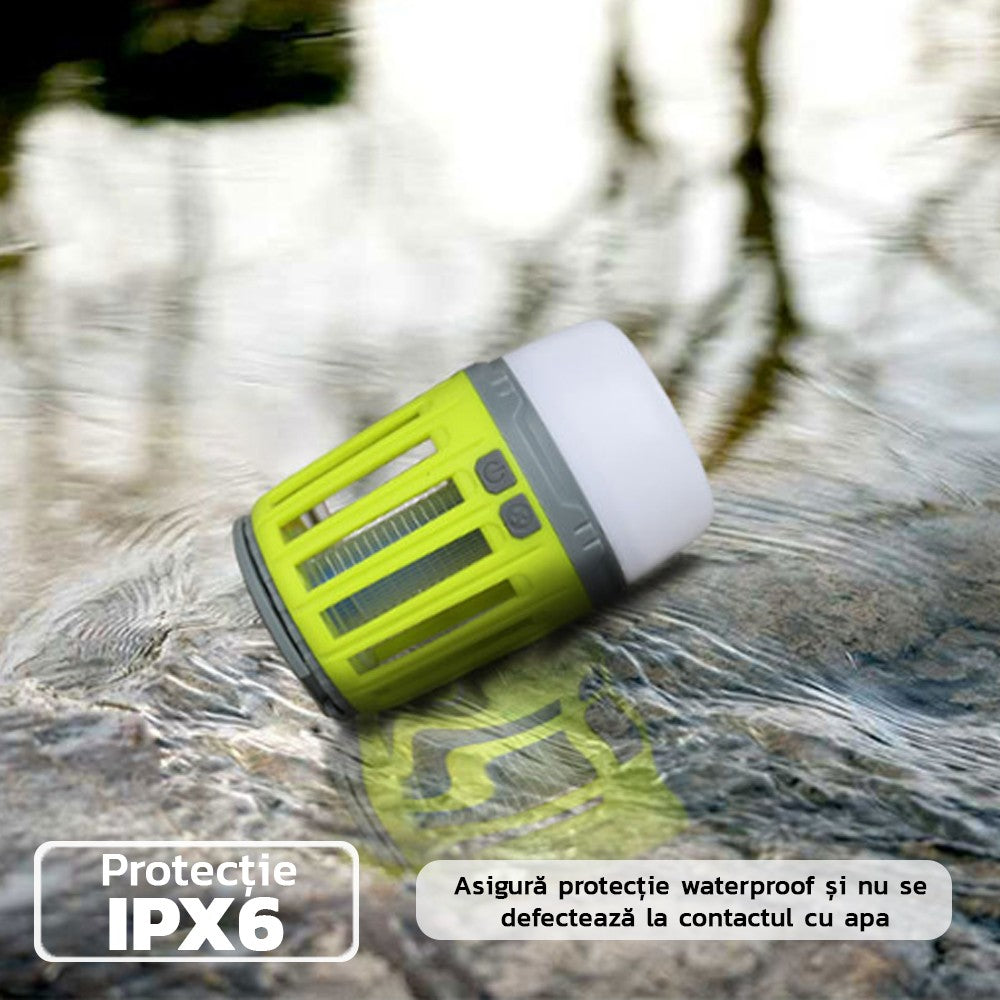 Lampă UV antiinsecte Flippy, anti muste, anti tantari, Conectare la priza prin USB, portabil, 3.7 V, 200 lumeni, 8.5 x 13.3 cm, Verde-1