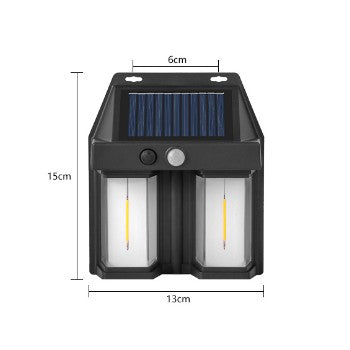 Lampa Solara LED Decorativa de Perete, Flippy, pentru exterior, suspendata, 15x13x6 cm, Neagra-0