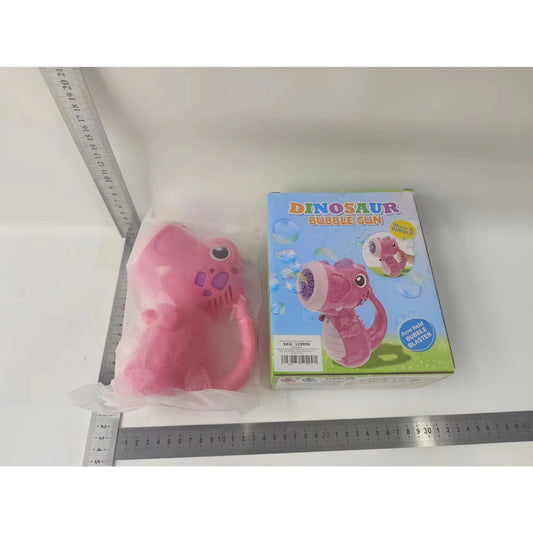 Jucarie Interactiva pentru Baloane de Sapun, Flippy, Sunete si Lumini, Model Dinozaur, cu 8 Orificii, Roz-1