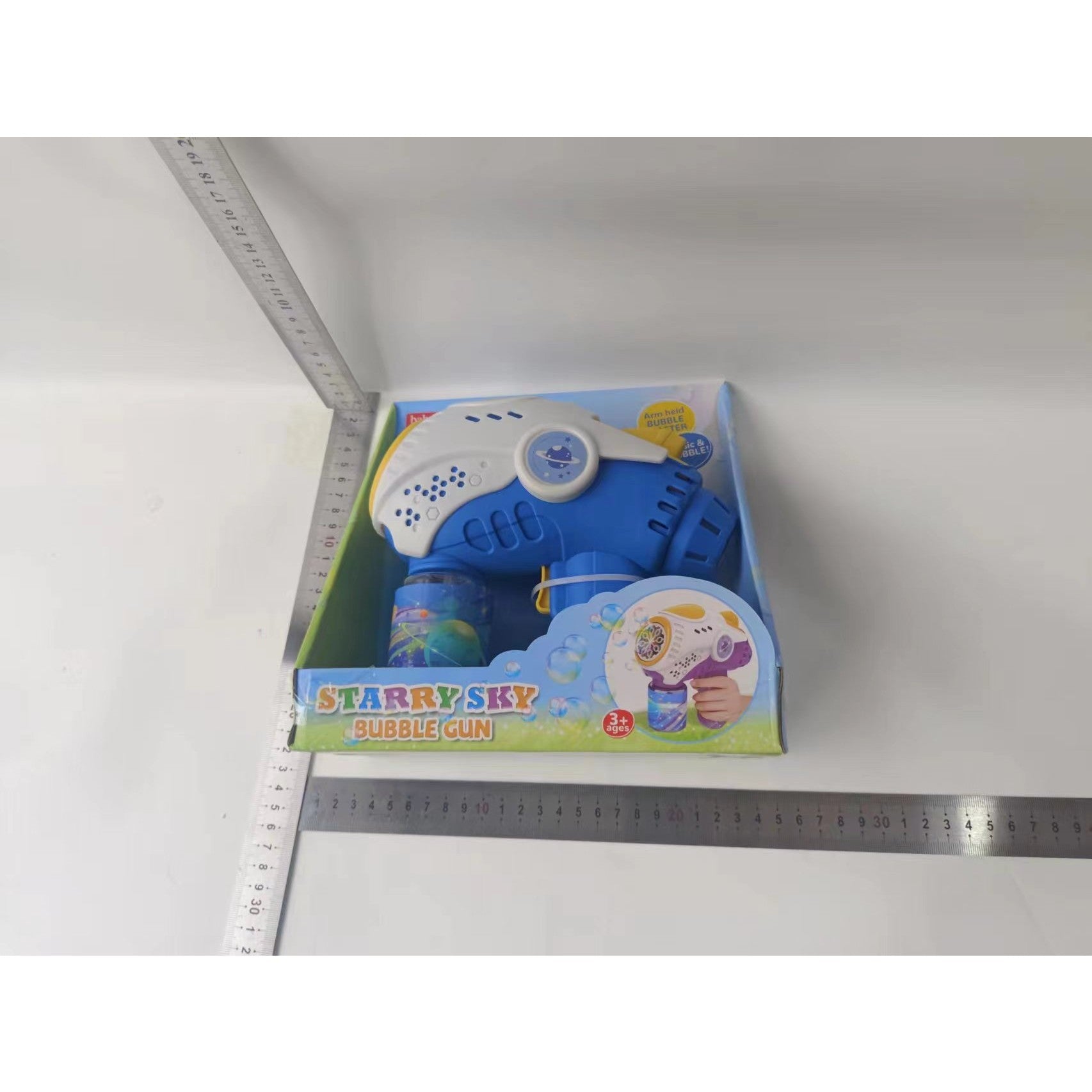 Jucarie Interactiva pentru Baloane de Sapun, Flippy, Sunete si Lumini, Model Pistol, cu 8 Orificii, Mov-1