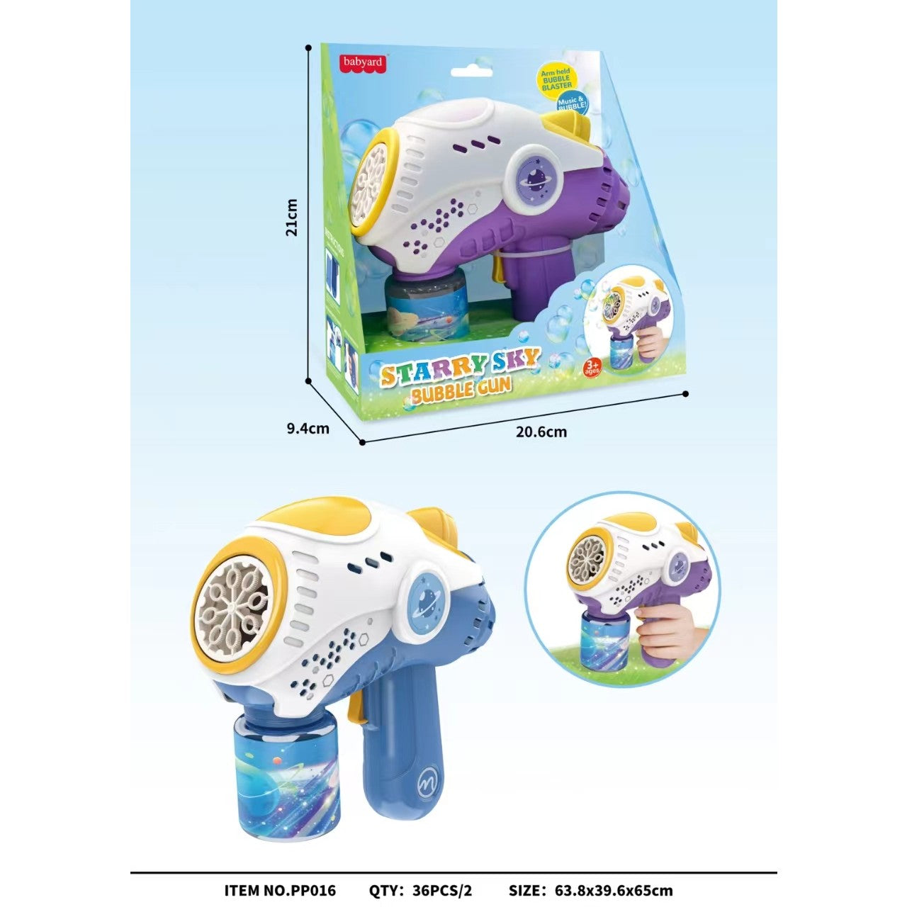 Jucarie Interactiva pentru Baloane de Sapun, Flippy, Sunete si Lumini, Model Pistol, cu 8 Orificii, Mov-0