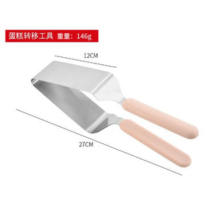 Paleta pentru Taiat si Servit Prajituri, Flippy, Otel Inoxidabil, Maner Usor de Prins, Divizor Triunghiular, 27x12 cm, Roz-0