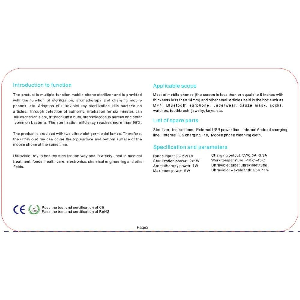 Sterilizator UV Alb pentru telefoane, cu functie difuzor aromatherapy si incarcare USB-2