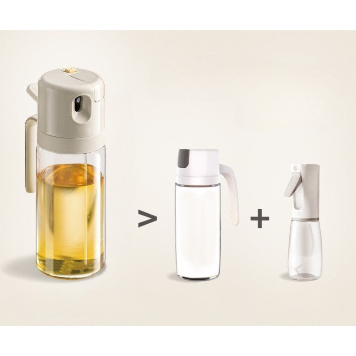 Dispenser pentru Ulei, Flippy, prin Curgere si Pulverizare, Deschidere si Inchidere Automata a Rezervorul, 550mL, 11.4x7.8x22.8cm, Gri-4