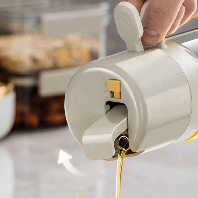 Dispenser pentru Ulei, Flippy, prin Curgere si Pulverizare, Deschidere si Inchidere Automata a Rezervorul, 550mL, 11.4x7.8x22.8cm, Gri-8